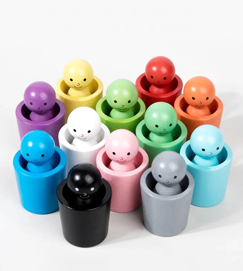 Gobelets de Tri de Couleurs en Bois - Les Petits Bois