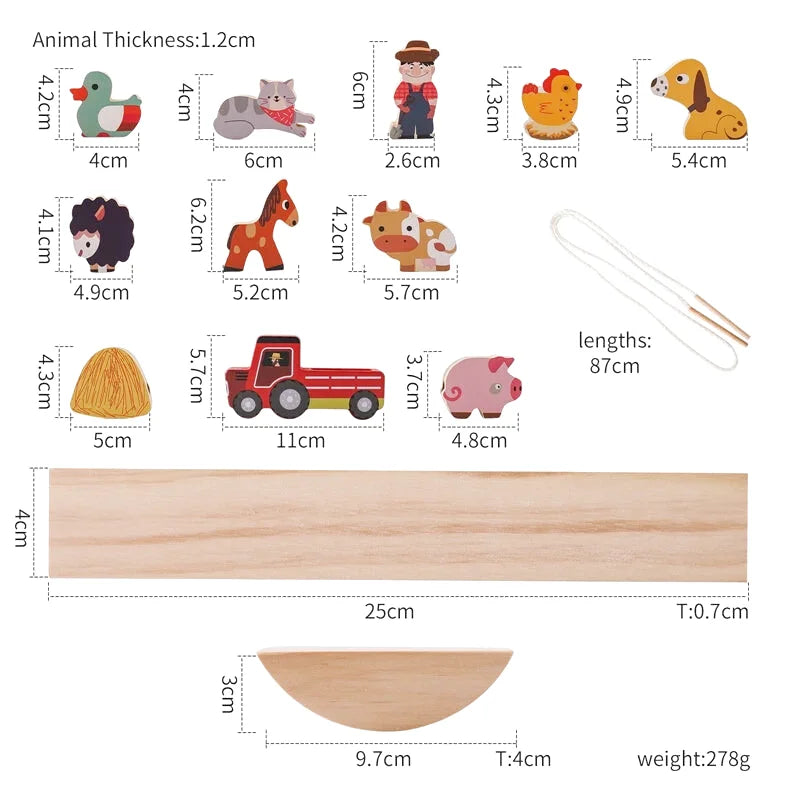 Planches d'équilibres avec Figurines en Bois - Les Petits Bois