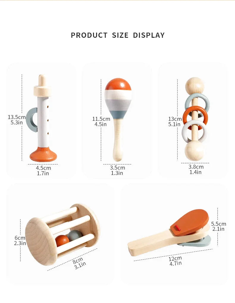 Set d'Instruments de Musique en Bois pour Enfants - Les Petits Bois
