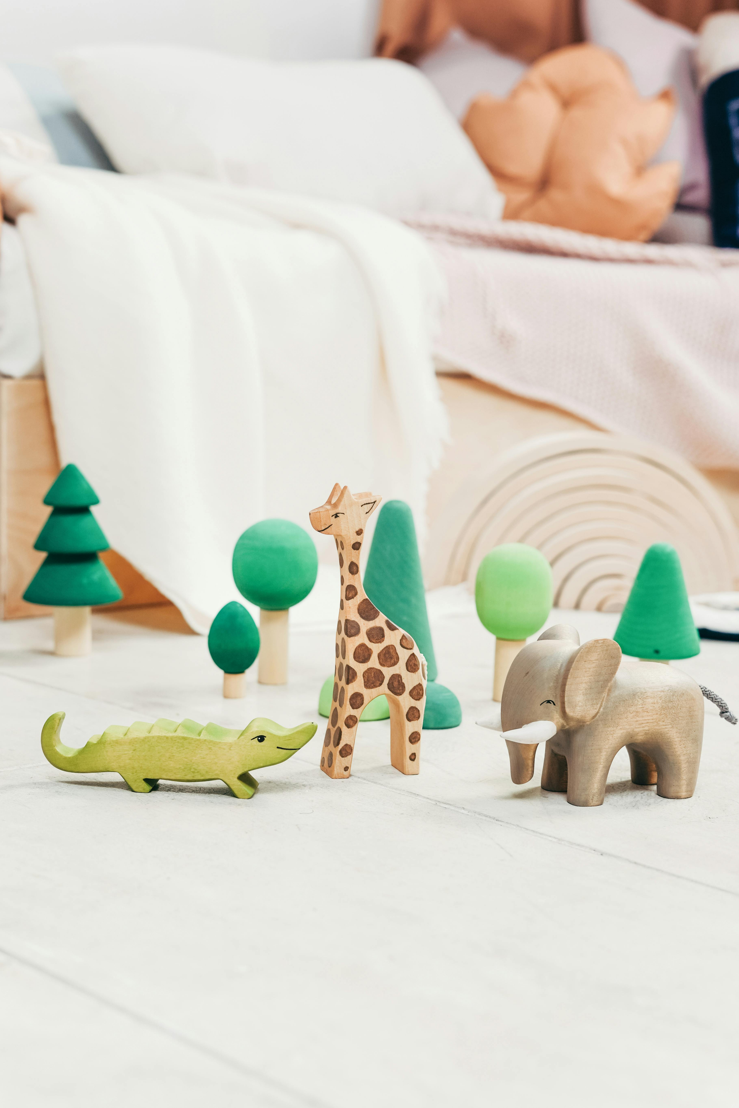 Jouets animaux en bois