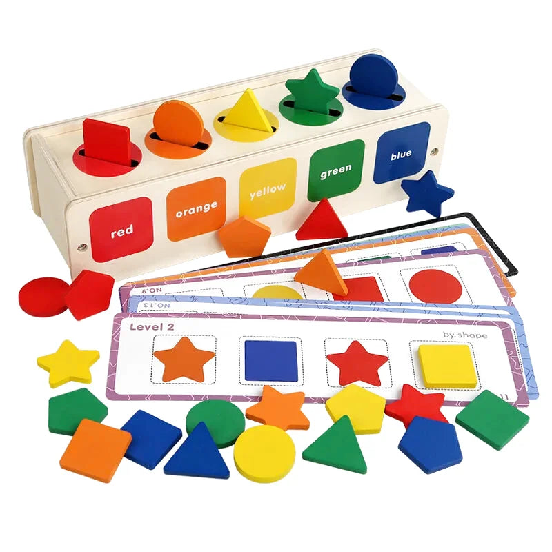 Boîte d'Apprentissage des Couleurs et Formes en Bois - Les Petits Bois