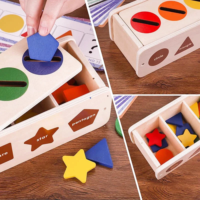 Boîte d'Apprentissage des Couleurs et Formes en Bois - Les Petits Bois