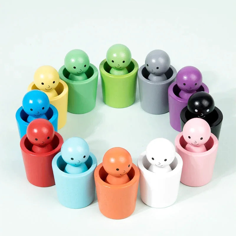 Gobelets de Tri de Couleurs en Bois - Les Petits Bois