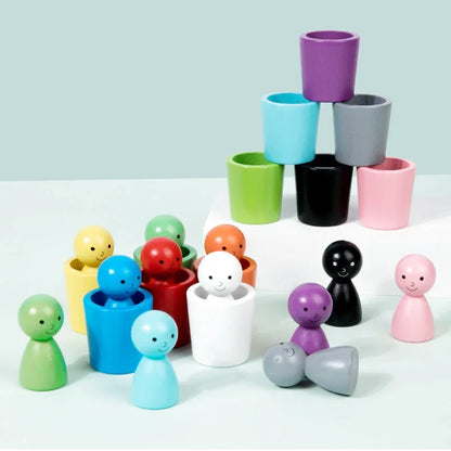 Gobelets de Tri de Couleurs en Bois - Les Petits Bois
