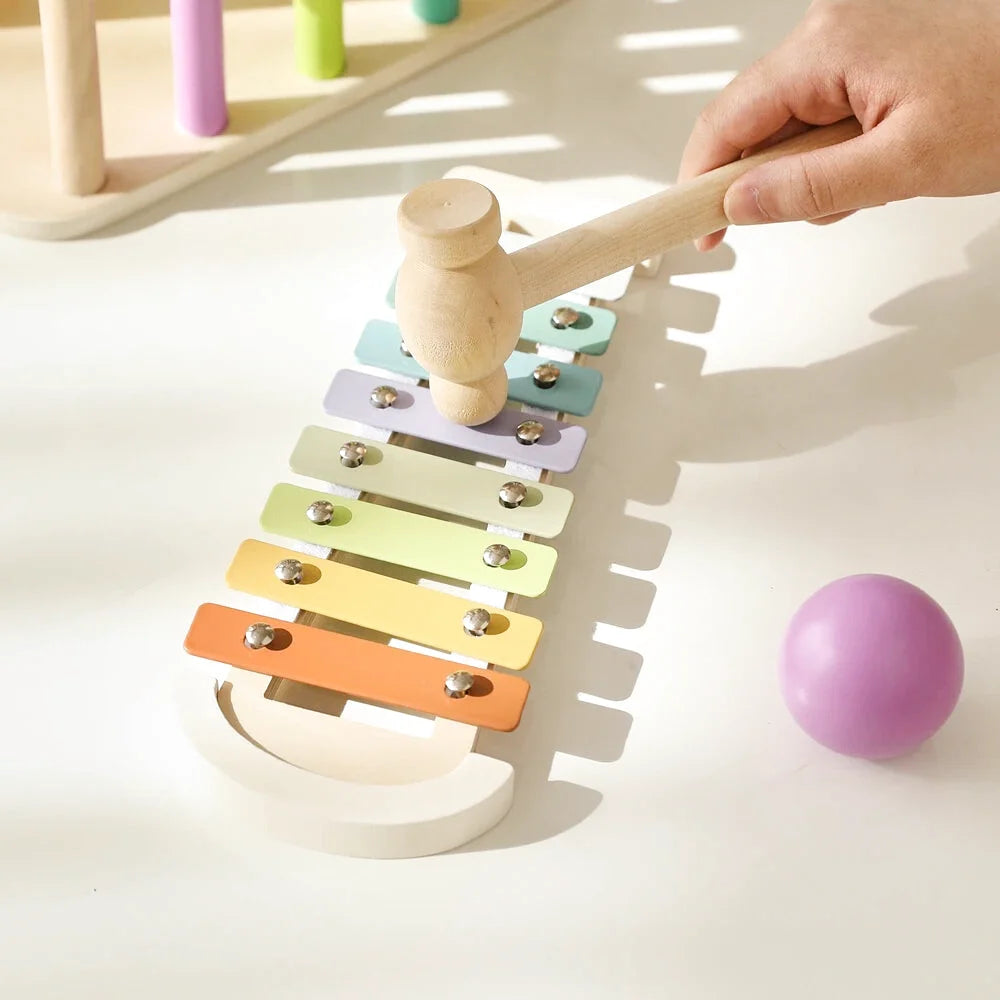 Jouet en Bois 2 en 1 avec Xylophone et Marteau - Les Petits Bois