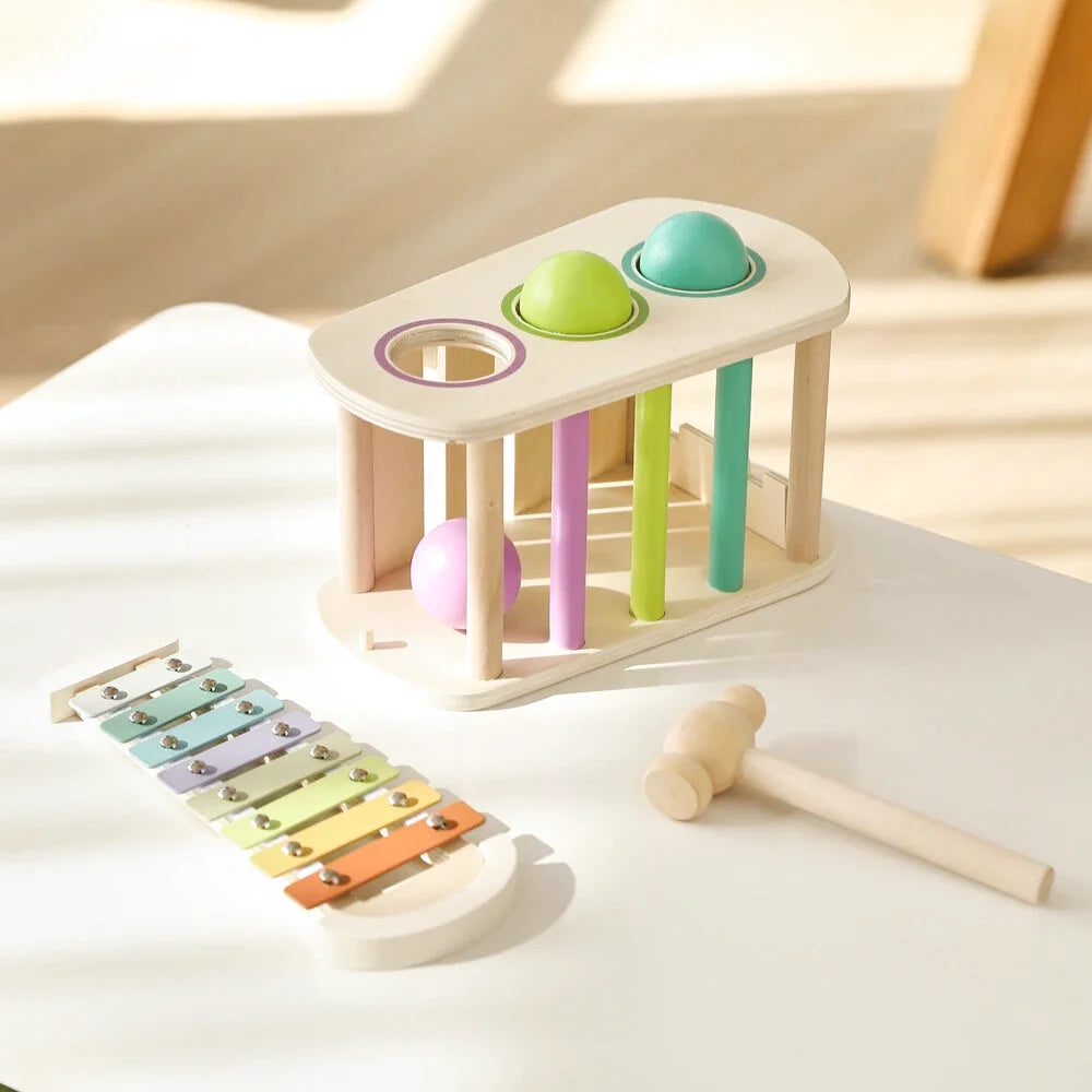 Jouet en Bois 2 en 1 avec Xylophone et Marteau - Les Petits Bois