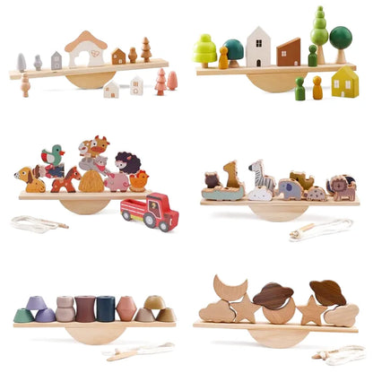 Planches d'équilibres avec Figurines en Bois - Les Petits Bois