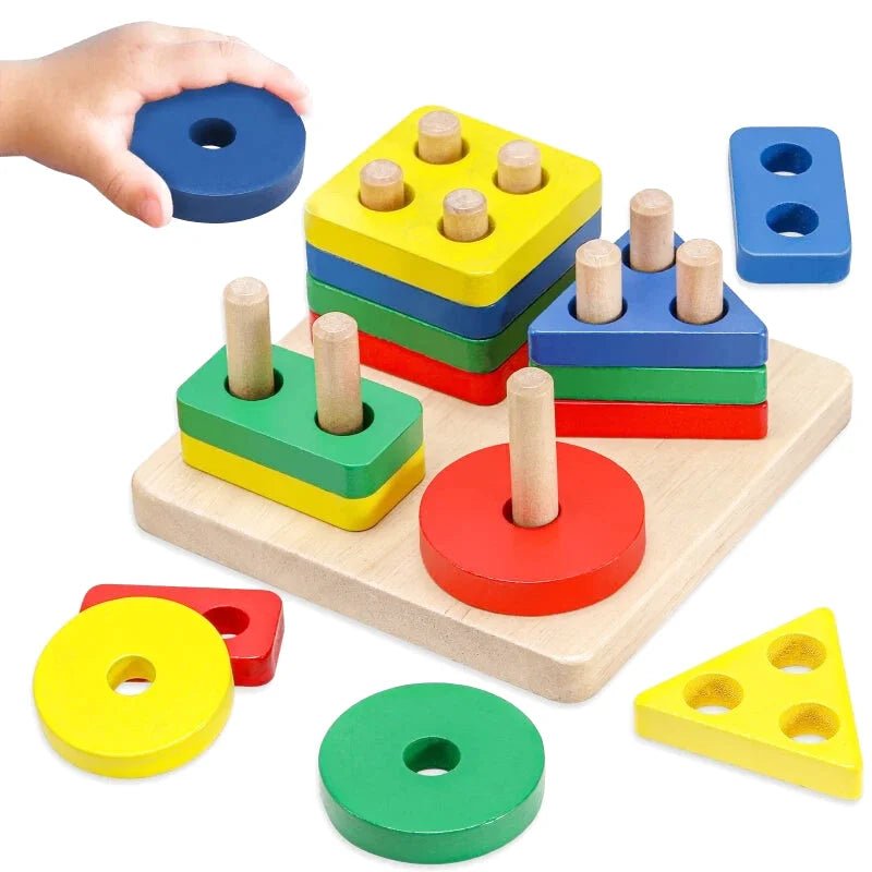 Puzzle de Formes Géométriques en Bois - Les Petits Bois