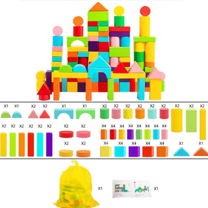 Set de Blocs de Construction en Bois Colorés - Les Petits Bois