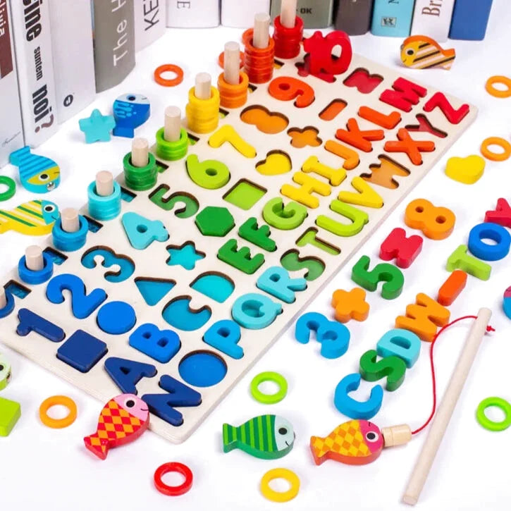 Tableau d'Apprentissage Multifonctionnel en Bois - Les Petits Bois