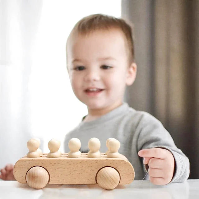 Voiture en Bois avec Personnages - Les Petits Bois
