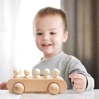 Voiture en Bois avec Personnages - Les Petits Bois